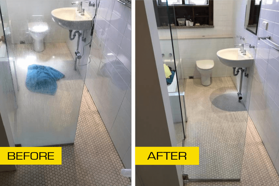 shower screen before and after