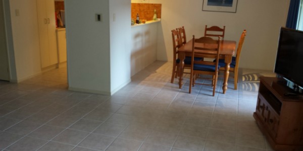 Finished tile repair in kitchen and dining room