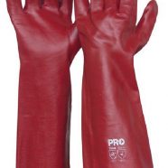 Red Chemical PVC Gloves – 45cm long