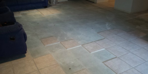 Area of tiles to repair