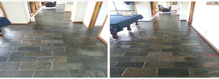 Groutpro Tile And Grout Specialists Terracotta Slate Sealing Majority Of The House Covered In Slate Photos Show Before Was Stripped And